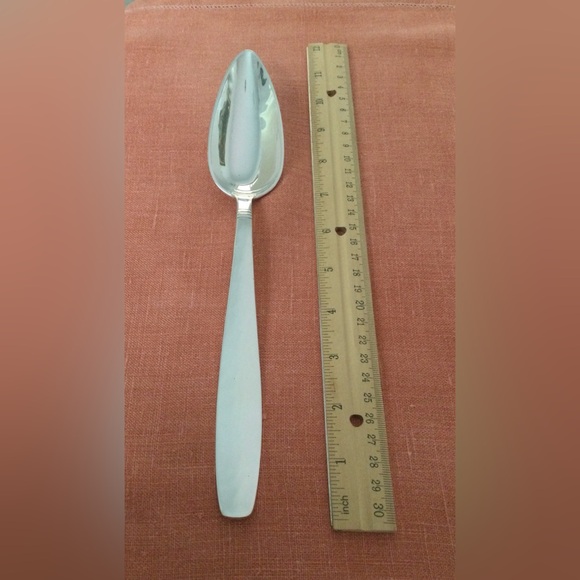 Vintage Swedish Modern Serving Spoon - Signed Allan Adler Handmade Sterling - Picture 4 of 10